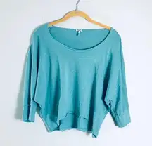 Splendid Turquoise Cropped High Low Sweater Size S