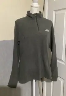 The North Face Women's Fleece 1/4 Zip Pullover Top Gray M/M Polartec Classic