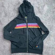 Aviator Nation X Disney Animal Kingdom 5 Stripe Charcoal Hoodie Size Medium