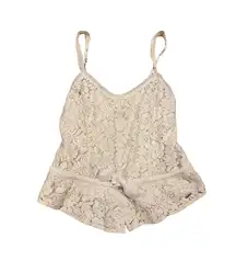 Hollister White Lace Peplum Cami