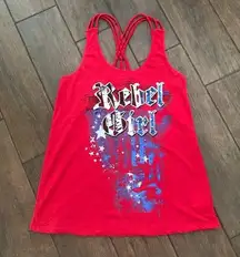 ⚡️Rocker Girl Sparkly "Rebel Girl" Burnout Tank sz L