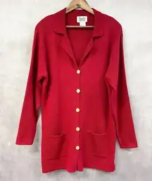 VTG Papillon Collection Cardigan Sweater Womens Large Minimalist Old Money Retro