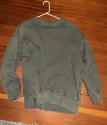 Aerie Oversized Sweatshirt Crewneck Pullover Green