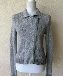 Hollister Sweater Off Center Zip Long Sleeve Gray XS Pre-Owned Asymmetrical