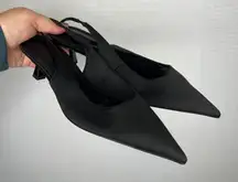 ASOS Design Women's Black Samber Slingback Pointed Toe Heel Pumps Size 7