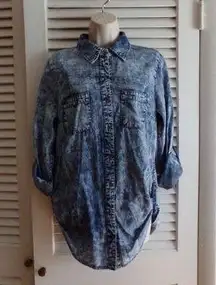 Vintage Derek Heart acid washed look tunic blouse L Looks unworn