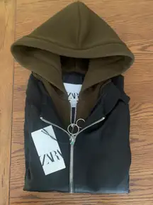 ZARA Bomber Jacket With Removable Hood