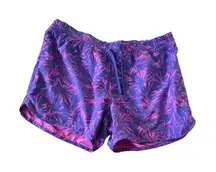 Columbia Sportswear Women's Purple Pink Leaf Print Athletic Shorts Size L