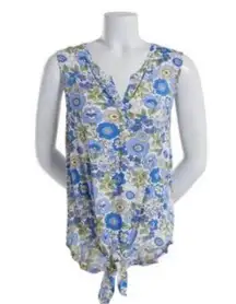 NWT Preswick & Moore Sleeveless Floral Tie Front Henley Size 2X Plus Size