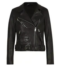 Leather Jacket Biker Jacket XS