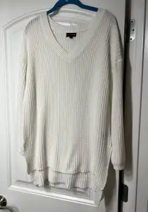 White Waffle Knit Sweater