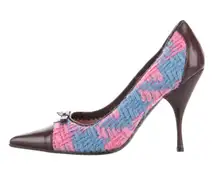 Miu Miu Wool Colorblock Pattern Pumps size 38 US 7.5