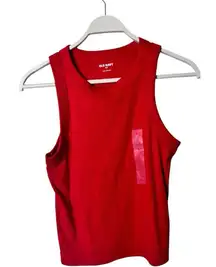 Old Navy Women's Fitted  Red  Crop Sleeveless Tank Top Sz L NWT