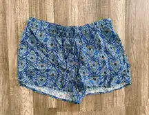 Christine Blue Pattern Shorts