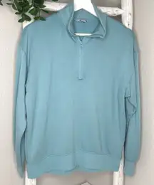 Three Dots Quarter Zip Pullover Top Long Sleeve‎ Relaxed Fit Small