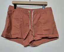 Vuori Ripstop Shorts Women Sz L Coral Cinnamon Organic Cotton Lightweight Hiking