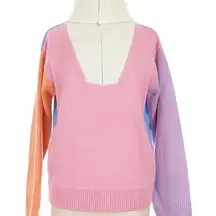 English Factory Quarter Zip Colorblock Sweater