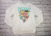 NEW Nickelodeon Jrs Rugrats White Small Long Sleeve Holiday Sweatshirt