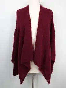 Sarah Pacini Red Drape Open Front Cardigan One Size