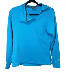 Salomon Asymmetrical Zip Motomesh Pullover Blue Size Medium