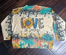 Crewneck long sleeve sweater with flowers casual boho indie hippie coastal