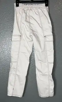 Blue Savvy White Cargo Pants Juniors 1 Utility Pocket Stretch