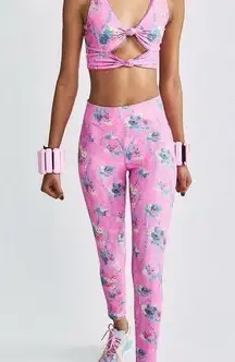 LoveShackFancy X Beach Riot Pink Floral Leggings M