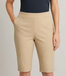 Peck & Peck Womens Size 6 Capri Pants Beige Stretch High Rise Casual