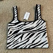 Zebra print black and white crop top never worn 