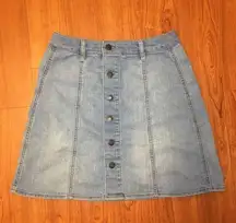 MOSSIMO Button Down Blue Denim Jean Skirt Size 4