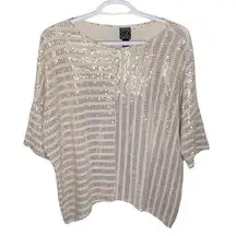 Clara Sun Woo gold sequined blouse size XS