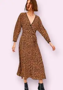 ZARA NWOT  Cheetah Print Wrap Dress Size XS Blogger Favorite