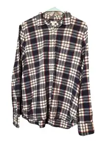 J. Crew 100% Cotton Long Sleeve Quarter Button Down Plaid Women's Shirt‎ Medium