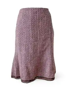 Vintage Y2K Brown Pink Tweed Lace Trim MIDI Tulip Skirt Size M (10) NWT