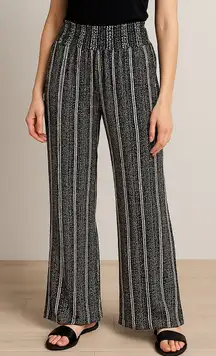 On Twelfth Black & White Boho Wide-Leg Pants