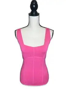 Caché Pink Ribbed Stretchy Bustier Tank Size Small