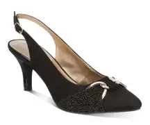 Karen Scott Giselee Embellished Slingback Pumps in Black sz 7 NWT