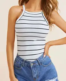 SheIn Form Fitted Rib Knit Halter Top