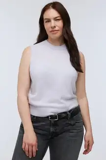 Madewell 100% Cashmere Light Lavender Gray Sweater Vest Sleeveless Tank Top M