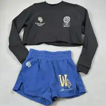 Bundle Set Darc Sport Wolves Winter Kit SHE S Black Cropped Sweatshirt Shorts XS
