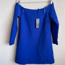 BCBG MaxAzria Mini Dress Yesenia Off Shoulder Royal Blue Size XS  NWT $248