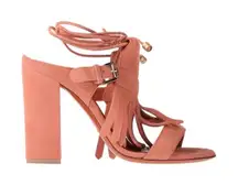 Santoni Suede Lace Up the Leg Sandal