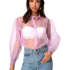 MOTEL Rocks MAKIZA Lilac Sheer Shirt