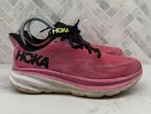 Hoka One One Clifton 9 Running Sneakers Raspberry Strawberry Womens 7.5 B 7.5B