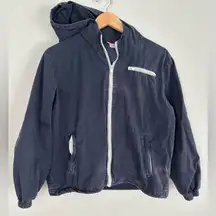 Brandy Melville John Galt Blue Krissy Jacket OSFM Zipper Pockets Hooded Coastal