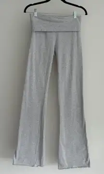 SKIMS Fold Over Pants Womens Small Gray Heather Jersey Flare Wide Leg Lounge