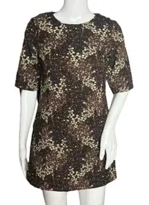 Zara Dress Womens XS Burgundy Brown Micro Floral Tapestry‎ Print Flower Trafaluc