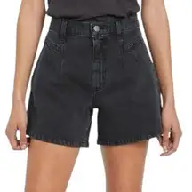 Universal Thread Black High Rise A Line Midi Denim Shorts Size 14