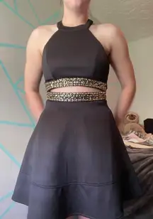 black formal short dress