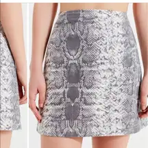 GREY SNAKE PRINT HIGH RISE MINI SKIRT